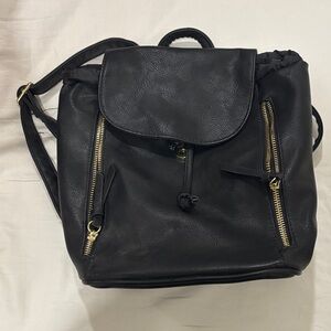 Black Leather Backpack - NWOT